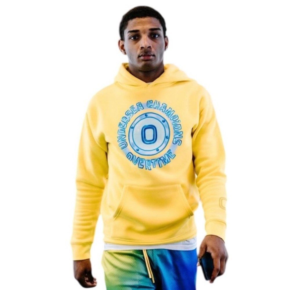 Overtime SpongeBob SquarePants Undersea Champions Hoodie Size Large Yellow